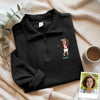 Custom Funny Face Golf Print Quarter Zip Sweater HA75 898650