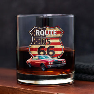 Custom Photo Route US 66 Car Print Whiskey Glass HA75 898094