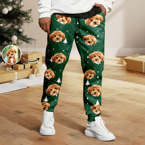 Custom Photo With Christmas Pattern - Personalized Sweatpants Gift For Dog Lovers CH07 896332
