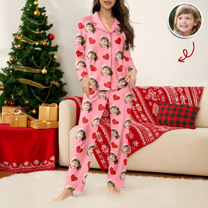 Custom Face Photo With Icon Pajamas Gift For Family TH10 896657