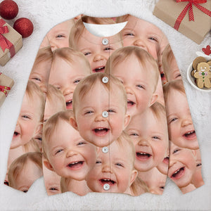 Custom Funny Kid Face Cardigan Gift For Family CH07 899826