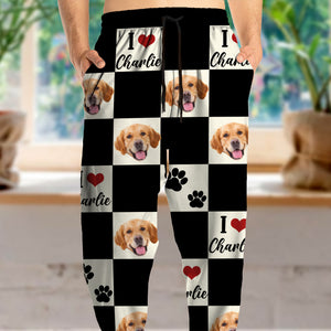 Custom Photo I Love My Dog Cat Sweatpants Gift For Pet Lovers HA75 892606