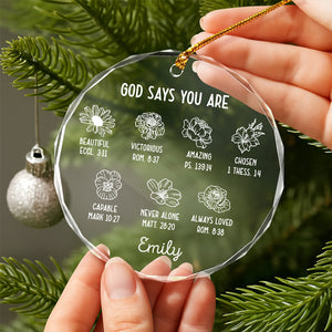 Personalized God Says You Are Glass Circle Ornament Gift For Christmas TH10 894799