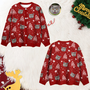 Custom Photo Best Cat Dad Mom Ever Family Cardigan CH07 899574