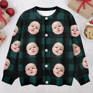 Custom Face Photo With Christmas Pattern Ugly Cardigan CH07 899820
