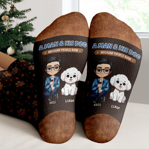 A Gentleman And His Dog - Personalized Crew Socks HO82 894908