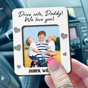 Custom Photo Dad & Kid - Drive Safe Daddy 2 Layered Car Visor Clip CH07 895930