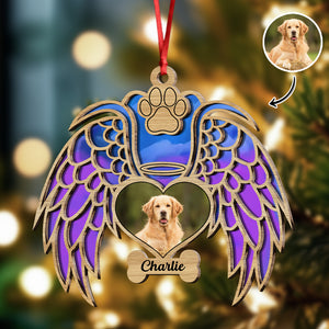 Custom Dog Photo You Were My Angel Memorial 2 Layers Wooden Ornament LM32 895875