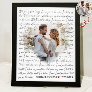 Custom Photo Song Lyrics Wall Picture Frame Valentine Day Gift For Wife Husband LM32 897729