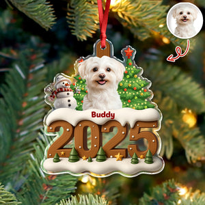 Custom Dog Photo Cozy Xmas Crew Acrylic Ornament Personalized Gift For Christmas HO82 900132