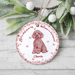 Custom Dog Breeds Not A Day Goes By Memorial Dog Toile De Jouy Style Ceramic Ornament HA75 897124
