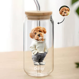 Custom Photo And Name Dog Glass Can For Dog Pet Lovers CH07 895340