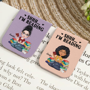 Shhh....I'm Reading Personalized Leather Magnetic Bookmark Funny Gifts For Book Lovers CH07 899490