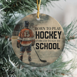 Personalized Hockey Boy Christmas Ceramic Ornament Gift For Hockey Lovers HO82 900082