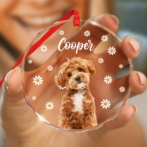 Custom Pet Photo With Icon For Dog And Cat Lovers Glass Ornament TH10 894255