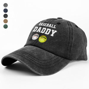 Baseball Dad - Personalized Washed Denim Baseball Cap TH10 896163