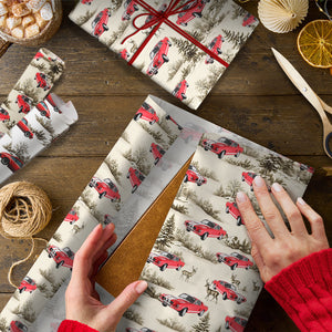 Custom Car Photo Vintage Tropical Christmas Gift Wrapping Paper LM32 897323