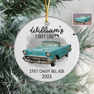 Custom Car Photo My First Car Keepsake Christmas Ceramic Ornament LM32 897381