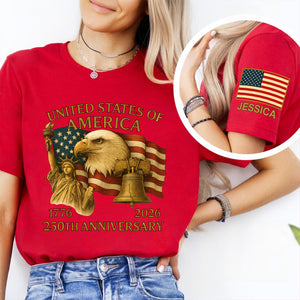 Custom Name With United State Of America 250 Years Sleeve Tee Shirt TH10 898419