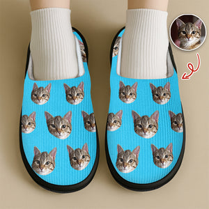 Custom Funny Face Cat Pet Slippers Gift For Cat Lovers, Pet Owner HA75 897508