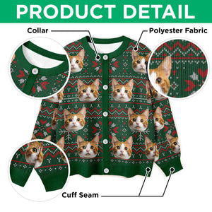 Custom Cat Photo Ugly Cardigan For Cat Lovers LM32 897131