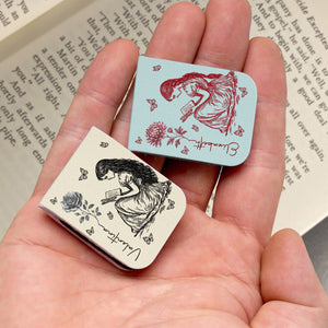 Birth Flower Book Lovers Toile De Jouy - Personalized Leather Magnetic Bookmark CH07 899540