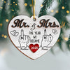 Mr and Mrs Wedding Gifts - First Christmas Married Layer Wooden Ornament For Couples CH07 896806