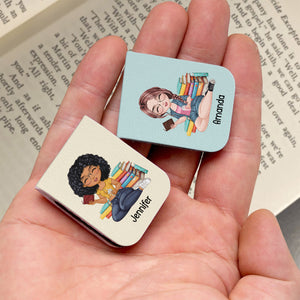 Custom Name Personalized Magnetic Leather Bookmark gift for Book Lovers CH07 899532