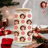 Custom Photo Glass Can With Lid, Christmas Gift For Family HO82 900692