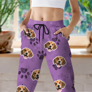 Custom Photo Dog Cat Paw Pattern Sweatpants HA75 892612