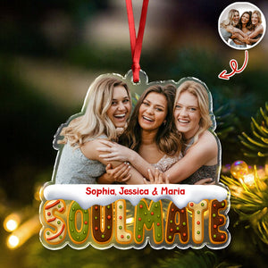 Custom Funny Photo Bestie Photo Christmas Cake Cookie Acrylic Ornament LM32 895939