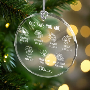 Personalized God Says You Are Glass Circle Ornament Gift For Christmas TH10 894799