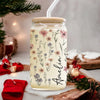 Personalized Custom Name With Floral Glass Can With Lid TH10 896859