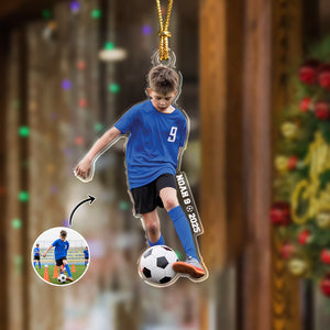 Custom Photo Football Keepsake Acrylic Ornament For Sport Players LM32 895983