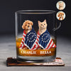 Custom Photo Dog Cat With US 250 Whiskey Glass HO82 901258