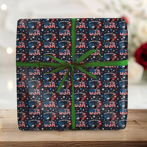 Faith, Family & Freedom America 250 Years Anniversary Eagle USA Flag Wrapping Paper HO82 900694