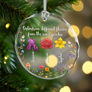 Personalized Gift Sisters Are Different Flowers Glass Ornament LM32 895411
