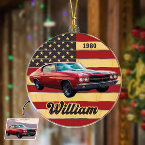 Custom Photo Vintage Retro Car Acrylic Ornament HA75 897274