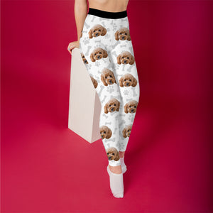 Custom Photo With Bone Pattern Dog Cat Legging HO82 900534