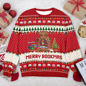 Merry Bookmas - Personalized Ugly Sweater Christmas Gift For Book Lovers, Bookworm CH07 899660