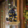 Personalized Name Proud Of Firefighter Christmas Acrylic Ornament LM32 897215