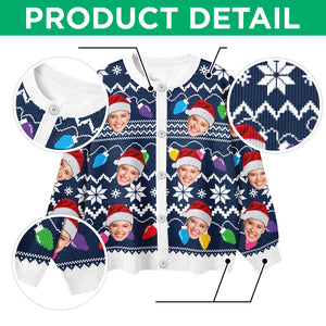 Custom Funny Photo Xmas Leds Cardigan Gift For Family HO82 900268