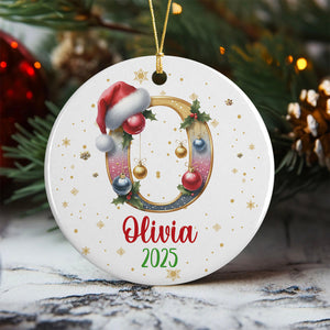 Custom Name With Alphabet Letter Ceramic Ornament For Christmas TH10 896311