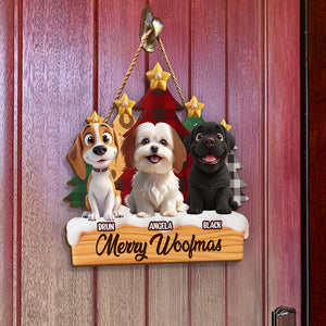 Personalized Happy Pawlidays Christmas Door Sign Gift For Dog Lover LM32 897249