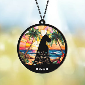 Custom Floral Dog Memorial Suncatcher Gift For Dog Lovers TH10 894307