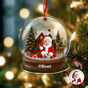 Custom Baby's First Christmas Photo Acrylic Ornament New Born Gift CH07 896856