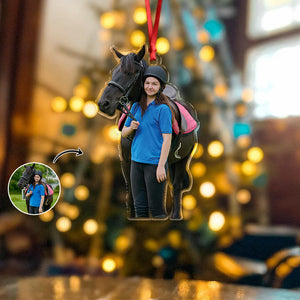 Custom Horses Photo - Personalized Acrylic Ornament For Family HO82 894654