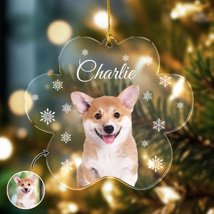 Custom Photo Dog Paw Shaped Acrylic Ornament For Christmas HA75 897048