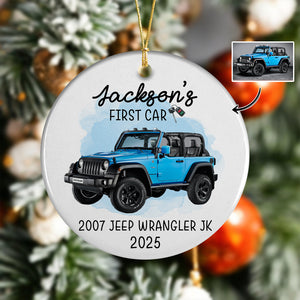 Custom Car Photo My First Car Keepsake Christmas Ceramic Ornament LM32 897381