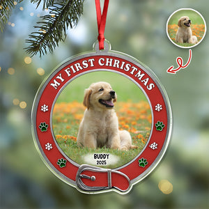 Custom Photo My First Christmas Dog Acrylic Ornament HA75 897188